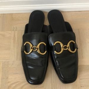 Zara black leather loafers women’s EU 42